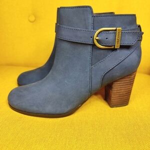 Cole Haan Cassidy Grand.Os Bootie Blue Nubuck Buckle Zipper Women's Shoe Size 6B